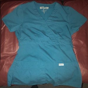 Women’s Greys anatomy scrub top XS Caribbean blue